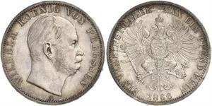 1 Thaler Reino de Prusia (1701-1918) Plata Wilhelm I, German Emperor (1797-1888)