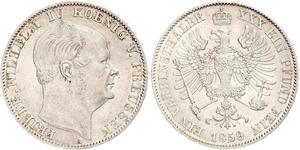 1 Thaler Reino de Prusia (1701-1918) Plata Federico Guillermo IV de Prusia (1795 - 1861)