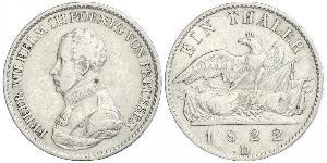 1 Thaler Reino de Prusia (1701-1918) Plata Federico Guillermo III de Prusia (1770 -1840)