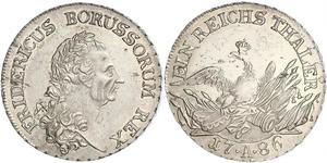 1 Thaler Reino de Prusia (1701-1918) Plata Federico II el Grande (1712 – 1786)