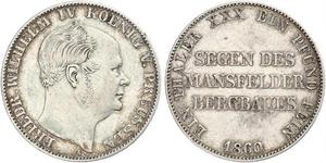 1 Thaler Reino de Prusia (1701-1918) Plata Federico Guillermo IV de Prusia (1795 - 1861)