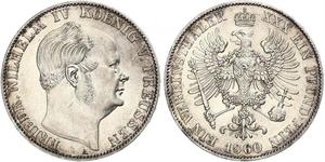 1 Thaler Reino de Prusia (1701-1918) Plata Federico Guillermo IV de Prusia (1795 - 1861)