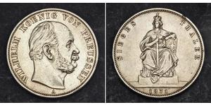 1 Thaler Reino de Prusia (1701-1918) Plata Wilhelm I, German Emperor (1797-1888)