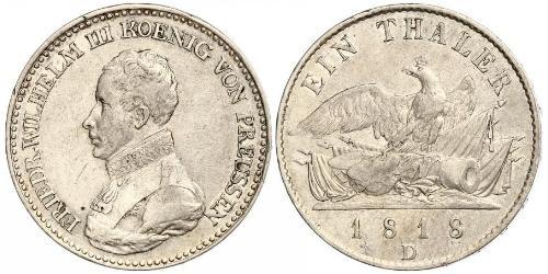 1 Thaler Reino de Prusia (1701-1918) Plata Federico Guillermo III de Prusia (1770 -1840)