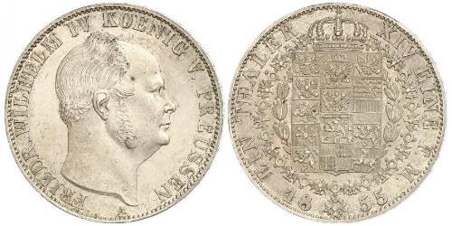 1 Thaler Reino de Prusia (1701-1918) Plata Federico Guillermo IV de Prusia (1795 - 1861)