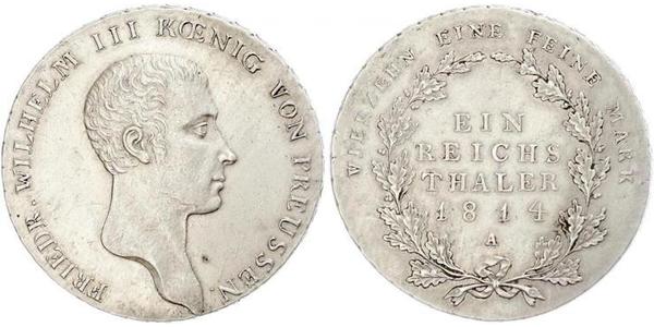 1 Thaler Reino de Prusia (1701-1918) Plata Federico Guillermo III de Prusia (1770 -1840)