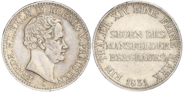 1 Thaler Reino de Prusia (1701-1918) Plata Federico Guillermo III de Prusia (1770 -1840)