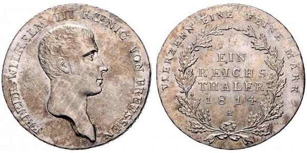 1 Thaler Reino de Prusia (1701-1918) Plata Federico Guillermo III de Prusia (1770 -1840)