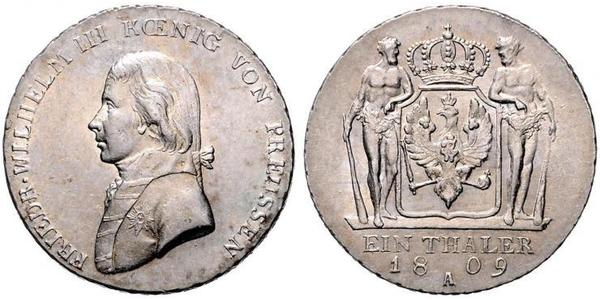 1 Thaler Reino de Prusia (1701-1918) Plata Federico Guillermo III de Prusia (1770 -1840)