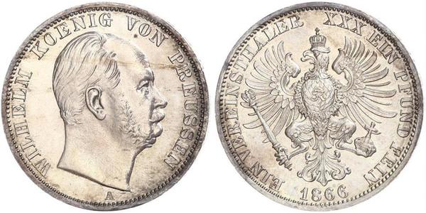 1 Thaler Reino de Prusia (1701-1918) Plata Wilhelm I, German Emperor (1797-1888)