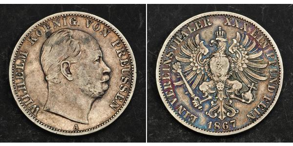 1 Thaler Reino de Prusia (1701-1918) Plata Wilhelm I, German Emperor (1797-1888)