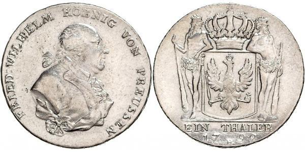 1 Thaler Reino de Prusia (1701-1918) Plata Federico Guillermo II de Prusia