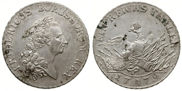 1 Thaler Reino de Prusia (1701-1918) Plata Federico II el Grande (1712 – 1786)