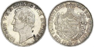 1 Thaler Reino de Sajonia (1806 - 1918) Plata Juan I de Sajonia