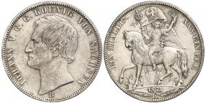 1 Thaler Reino de Sajonia (1806 - 1918) Plata Juan I de Sajonia