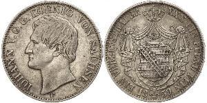 1 Thaler Reino de Sajonia (1806 - 1918) Plata Juan I de Sajonia