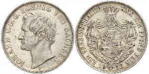 1 Thaler Reino de Sajonia (1806 - 1918) Plata Juan I de Sajonia