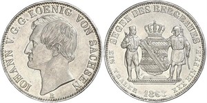 1 Thaler Reino de Sajonia (1806 - 1918) Plata Juan I de Sajonia