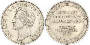 1 Thaler Reino de Sajonia (1806 - 1918) Plata Juan I de Sajonia