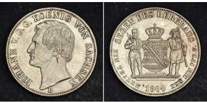 1 Thaler Reino de Sajonia (1806 - 1918) Plata Juan I de Sajonia