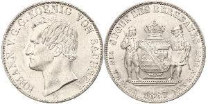 1 Thaler Reino de Sajonia (1806 - 1918) Plata Juan I de Sajonia