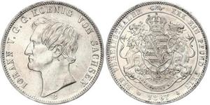 1 Thaler Reino de Sajonia (1806 - 1918) Plata Juan I de Sajonia