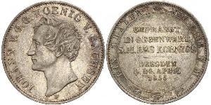 1 Thaler Reino de Sajonia (1806 - 1918) Plata Juan I de Sajonia