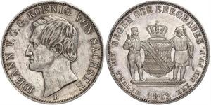 1 Thaler Reino de Sajonia (1806 - 1918) Plata Juan I de Sajonia