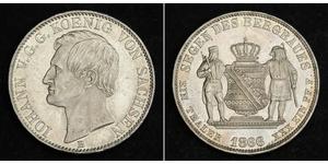 1 Thaler Reino de Sajonia (1806 - 1918) Plata Juan I de Sajonia