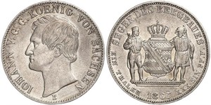 1 Thaler Reino de Sajonia (1806 - 1918) Plata Juan I de Sajonia