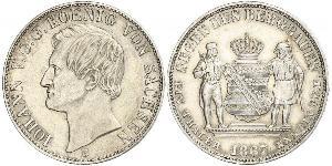 1 Thaler Reino de Sajonia (1806 - 1918) Plata Juan I de Sajonia