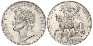 1 Thaler Reino de Sajonia (1806 - 1918) Plata Juan I de Sajonia