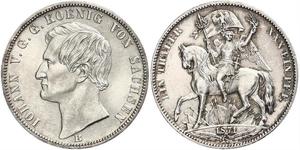 1 Thaler Reino de Sajonia (1806 - 1918) Plata Juan I de Sajonia