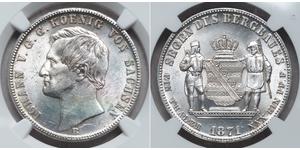 1 Thaler Reino de Sajonia (1806 - 1918) Plata Juan I de Sajonia