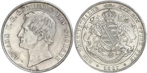 1 Thaler Reino de Sajonia (1806 - 1918) Plata Juan I de Sajonia