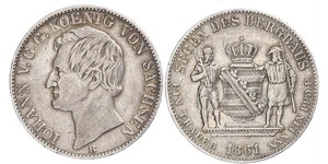 1 Thaler Reino de Sajonia (1806 - 1918) Plata Juan I de Sajonia