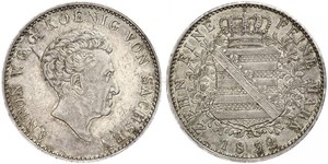 1 Thaler Reino de Sajonia (1806 - 1918) Plata 