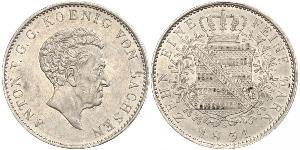 1 Thaler Reino de Sajonia (1806 - 1918) Plata 