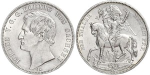 1 Thaler Reino de Sajonia (1806 - 1918) Plata Juan I de Sajonia