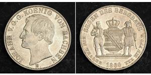 1 Thaler Reino de Sajonia (1806 - 1918) Plata Juan I de Sajonia