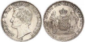 1 Thaler Reino de Sajonia (1806 - 1918) Plata Juan I de Sajonia