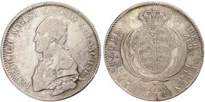 1 Thaler Reino de Sajonia (1806 - 1918) Plata Federico Augusto I de Sajonia