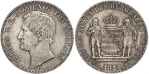 1 Thaler Reino de Sajonia (1806 - 1918) Plata Juan I de Sajonia