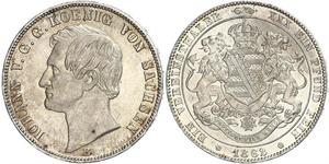 1 Thaler Reino de Sajonia (1806 - 1918) Plata Juan I de Sajonia