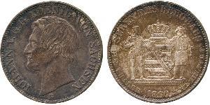 1 Thaler Reino de Sajonia (1806 - 1918) Plata Juan I de Sajonia