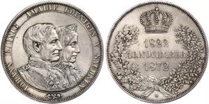 1 Thaler Reino de Sajonia (1806 - 1918) Plata Juan I de Sajonia