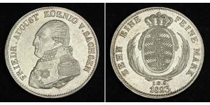 1 Thaler Reino de Sajonia (1806 - 1918) Plata Federico Augusto I de Sajonia