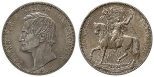 1 Thaler Reino de Sajonia (1806 - 1918) Plata Juan I de Sajonia