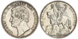 1 Thaler Reino de Sajonia (1806 - 1918) Plata Juan I de Sajonia