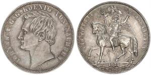 1 Thaler Reino de Sajonia (1806 - 1918) Plata Juan I de Sajonia